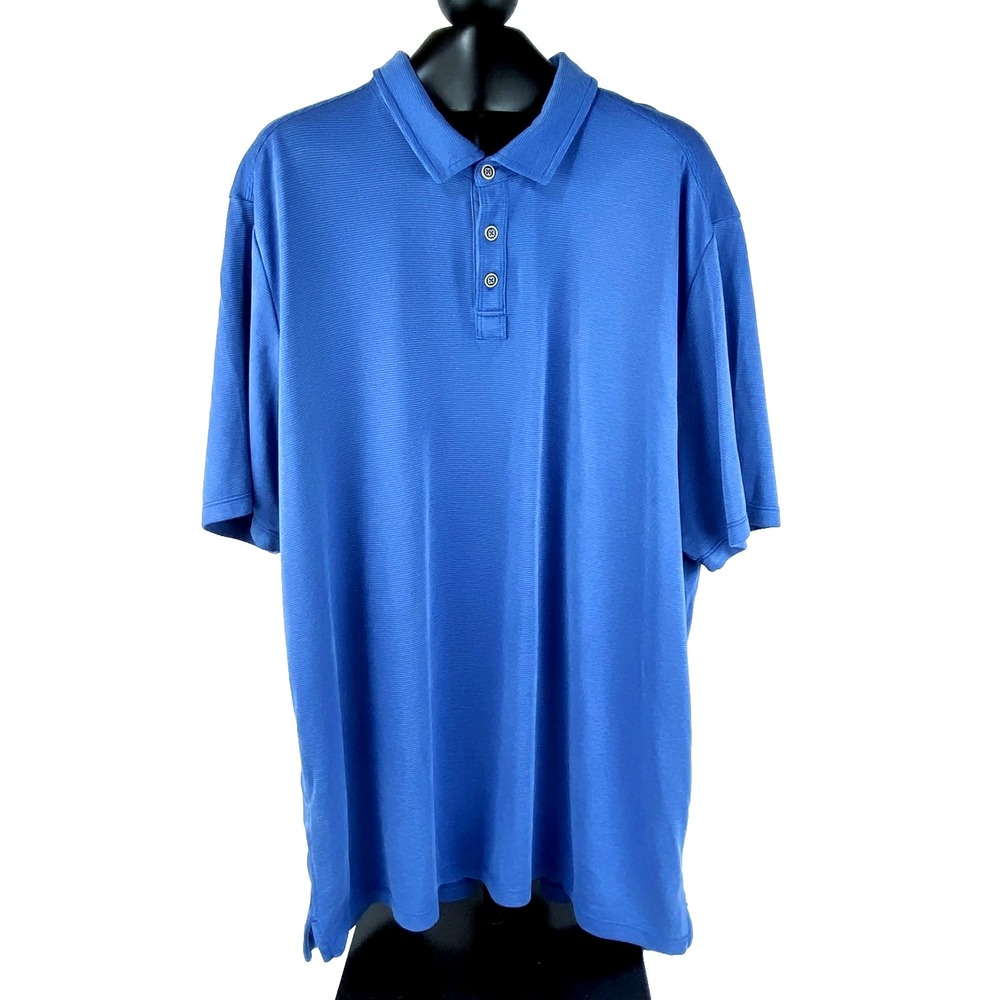 Tommy Bahama Short Sleeve Polo Shirt Mens XXL Blue Golf Casual Easy Care 2XL
